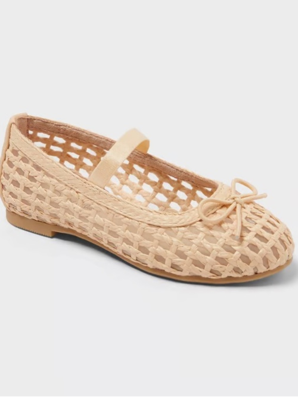 Cat & Jack Lorna “Mary Jane” Ballet Raffia Woven Flat Toddler Shoes Size 11